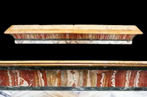 Shelf in polychrome marbles, 1800s period.